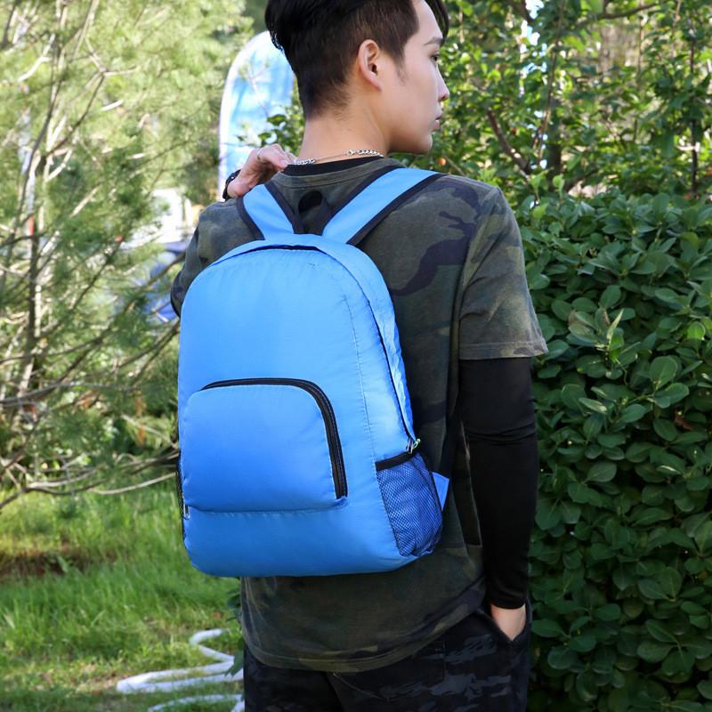 Outdoor Zipper Backpack Foldable Hiking Bag Splash Proof Lightweight Bag Cycling