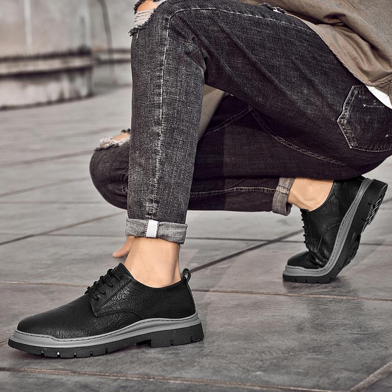 Thick Bottom Man Luxury Oxford Shoes Lace-Up Outdoor Male Shoes New Men Casual Leather High Quality Party Business Shoes