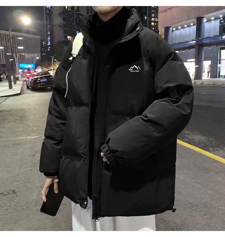 Men's Winter Oversized Cotton Puffer Jacket with Stand Collar - Trendy and Thickened for Couples