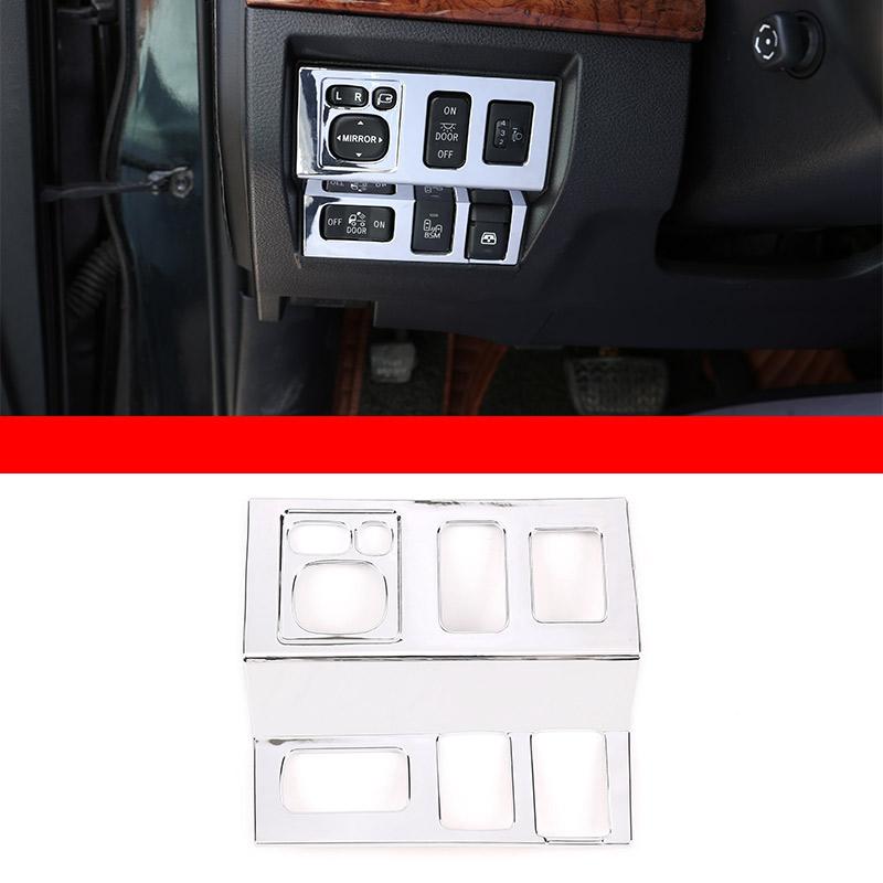 ABS Silver For Toyota Tundra 2014- Interior Modified Car Center Control Decorative Strip Sticker Car Accessories