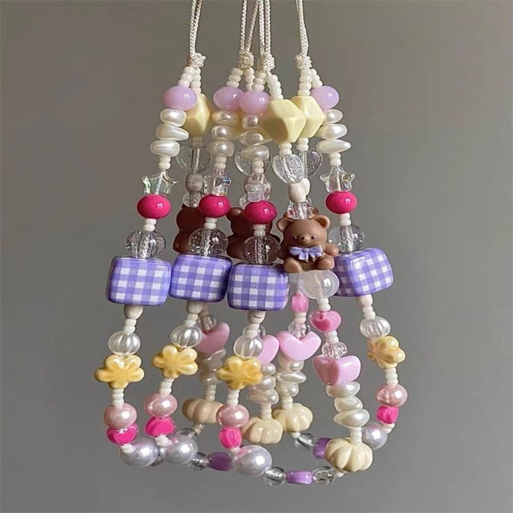 Hanging Keychain Y2K Phone Chain Niche Design Phone Strap Cellphone Lanyard Jewelry Gift