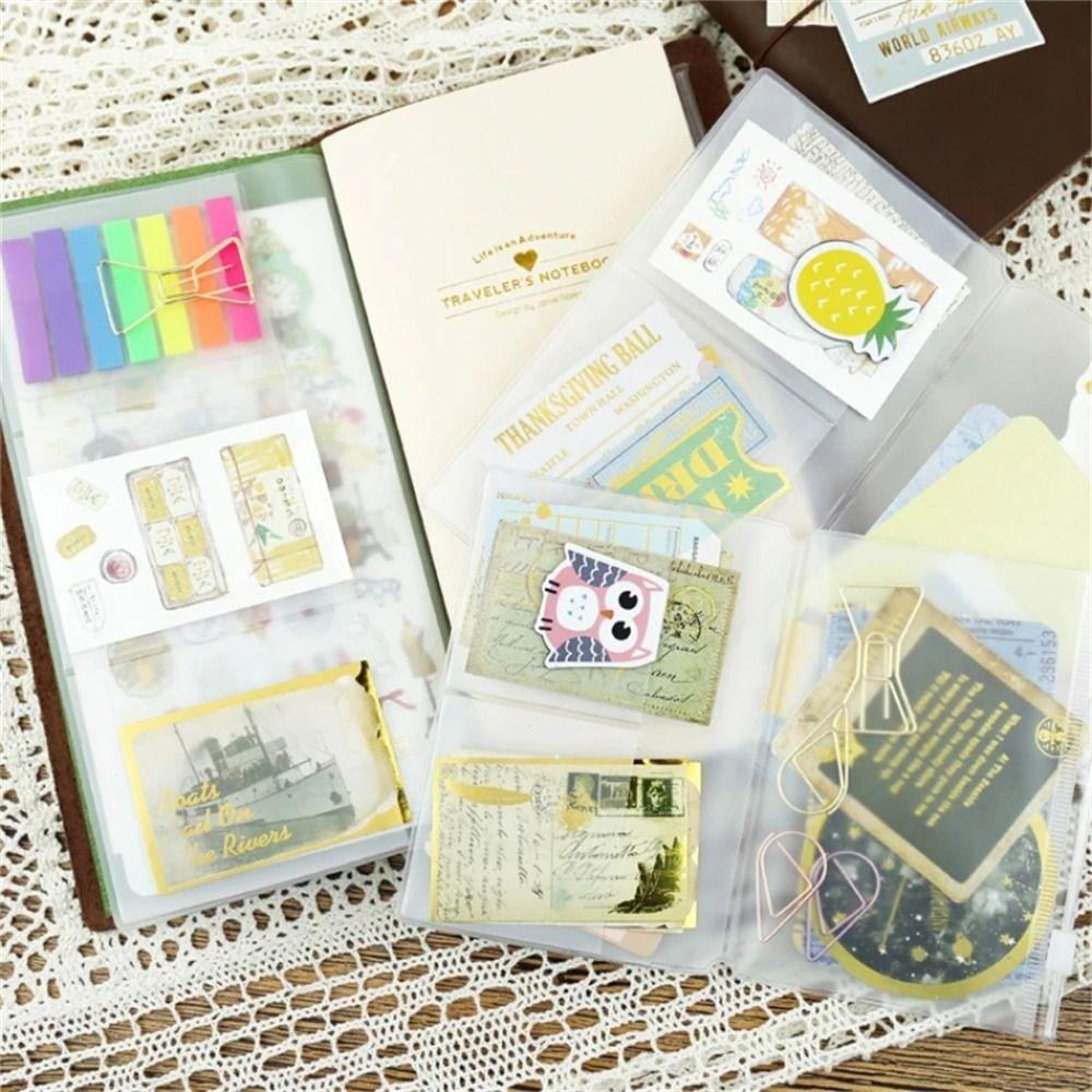 Standard Pocket PVC Zipper Bag Notebook Storage Bag Journal Planner Card Holder Notebook Zipper Bag