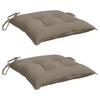 VidaXL Set of 2 Chair Cushions, Seat Pad with Tie Strings, Waterproof Outdoor Cushion, Taupe 40x40x7 Cm 361474