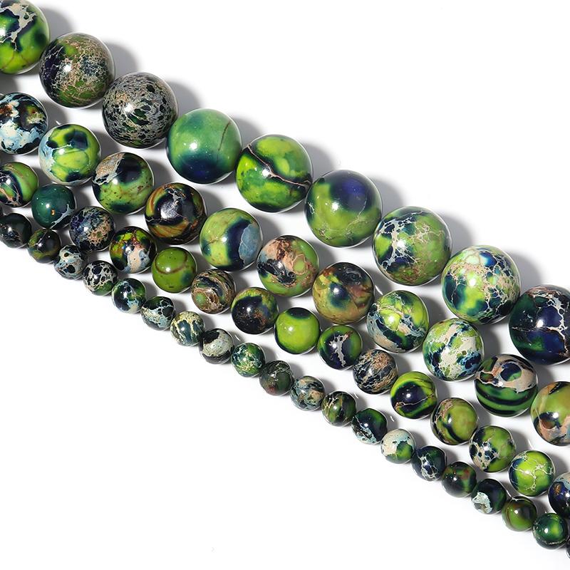 6/8/10mm Emperor Stone Beads For Jewelry Making Loose Spacer Round Imperial Beads DIY Bracelet Necklace Jewelry Charms Crafts