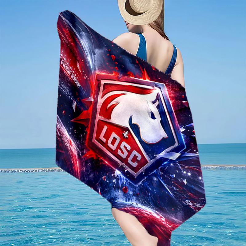 1PC Losc Football Crest Beach Towel - Soft, Absorbent Microfiber, Lightweight, Ideal for The Beach, Parties, Travel, Camping Fan Gifts
