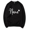 Women's Round Neck Heart Print Casual Hoodie