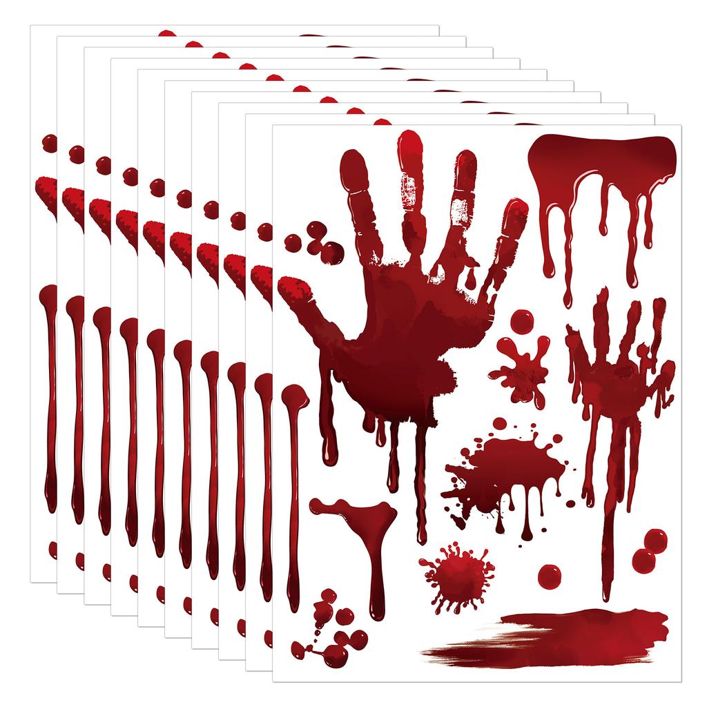 1 sheet Halloween Blood Splatter Vinyl Decal- Self-Adhesive, Glossy Finish, Irregular Shape, Cartoon Theme, Car Accessories