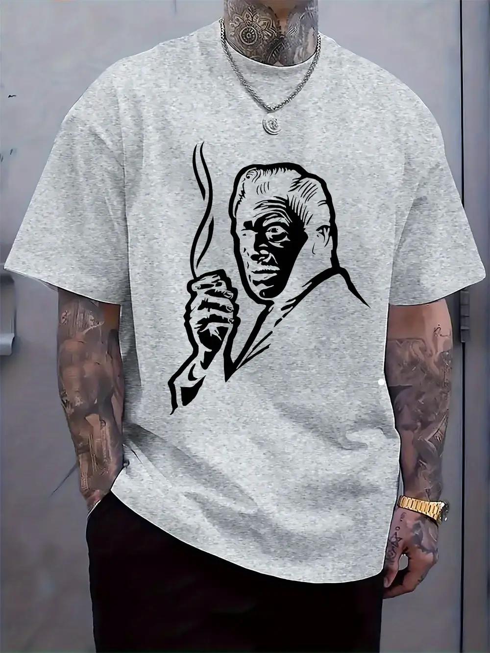 Vintage Smoking Figure Graphic T-shirt XL