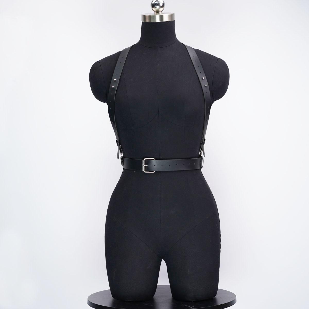 Стильный женский пояс-портупея из ПУ-кожи, регулируемый панк-готический пояс для модных нарядов