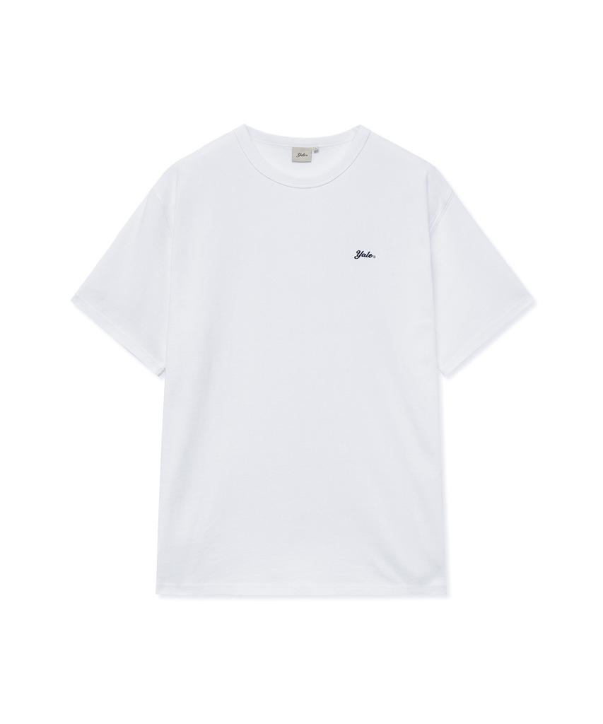 YALE [2Pack] Heavyweight Snell Logo Short Sleeve T-Shirt_White/Blue Gray