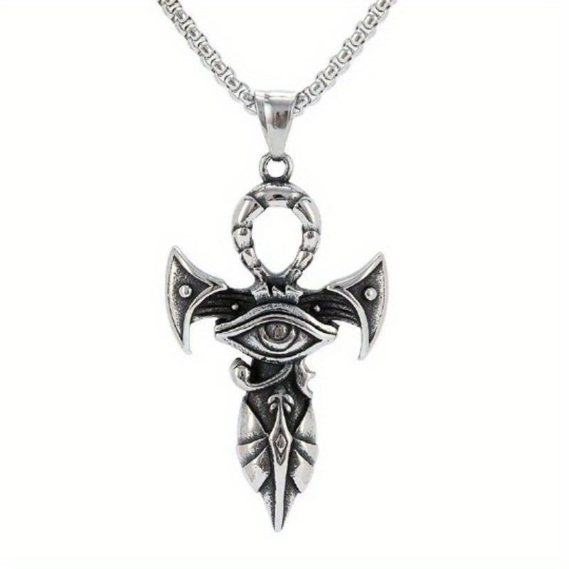 New European and American retro style Eye of Horus Anka cross creative ancient sword necklace niche design accessories