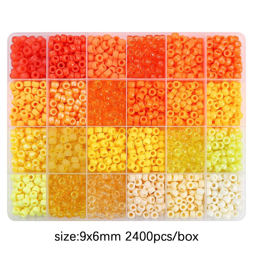 2400Pcs/box Acrylic Beads For DIY Bracelet Necklace Jewelry Making Accessories