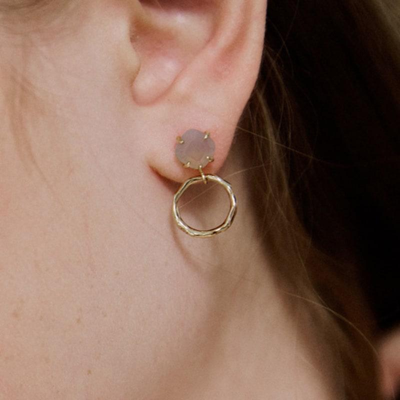 

MERRYMOTIVE Gem with crushed round earring free