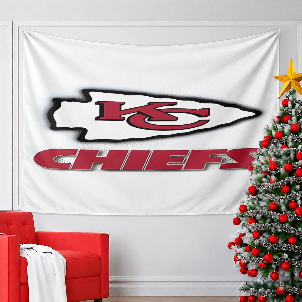 Kansas City Chiefs Logo Design Pattern Wall Hanging Tapestry Decorative Tapestry Home Decor for Bedroom and Living Room