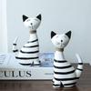 2pcs Minimalist Animal Sculpture Modern Miniatures Figurine Desktop Ornament Cat Statue  Bedroom