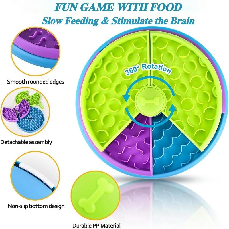 Dog Slow Food Bowl Three-layer Pet Intelligence Rotating Feeder Stable and Anti Slip Dogs Toys Dog Accessories Pet Products