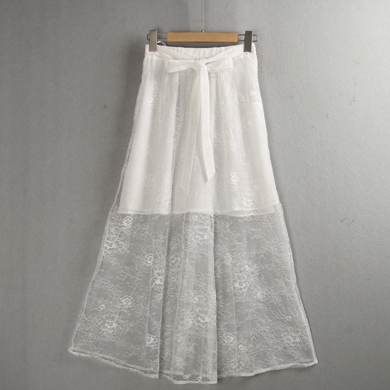 

Сексуальное универсальное однотонное платье экспортный хвост одинарное кружево White S