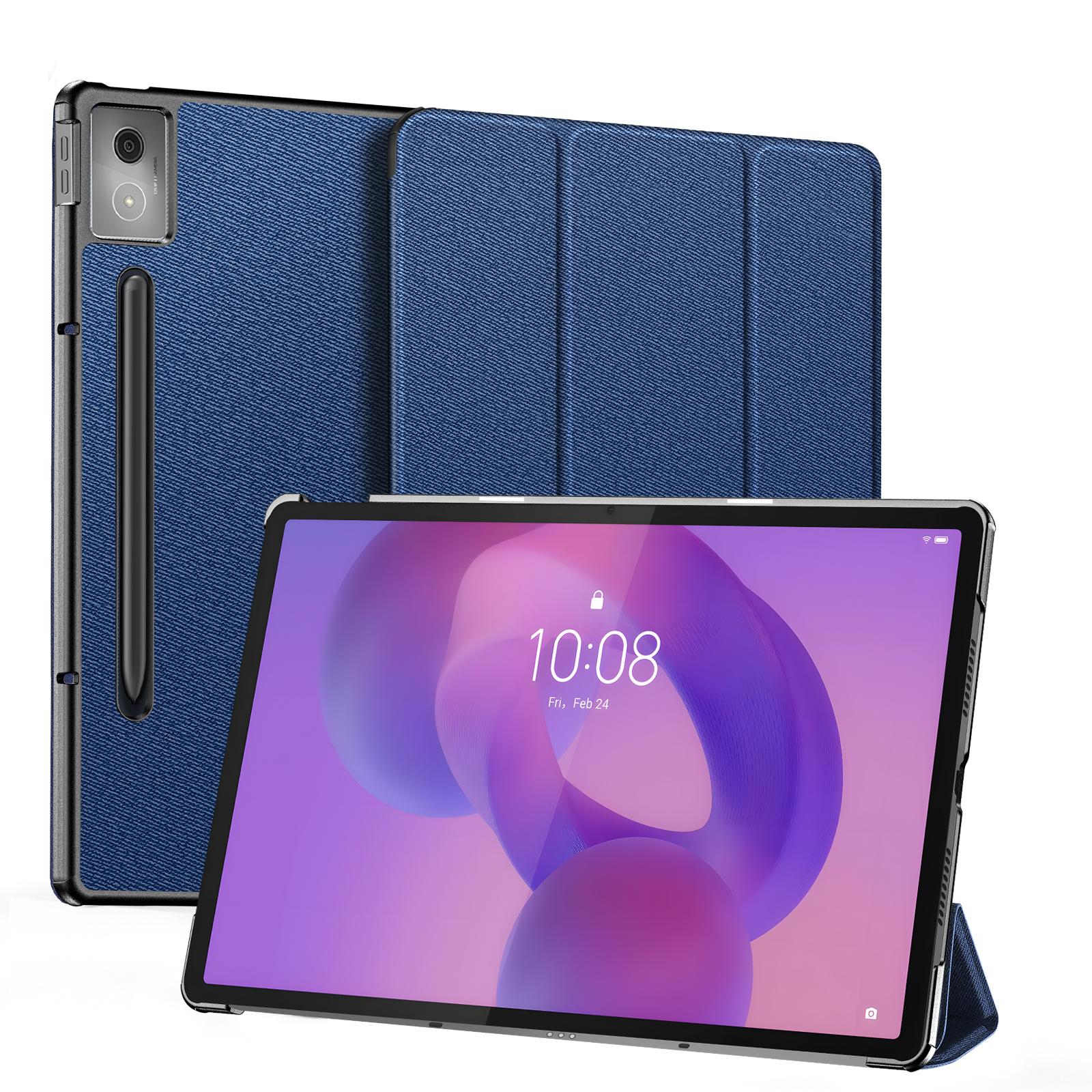 

Для Lenovo Idea Tab Pro Чохол DUX DUCIS Серії Domo Трискладна Підставка Шкіряний Захисний Чохол для Планшета Blue