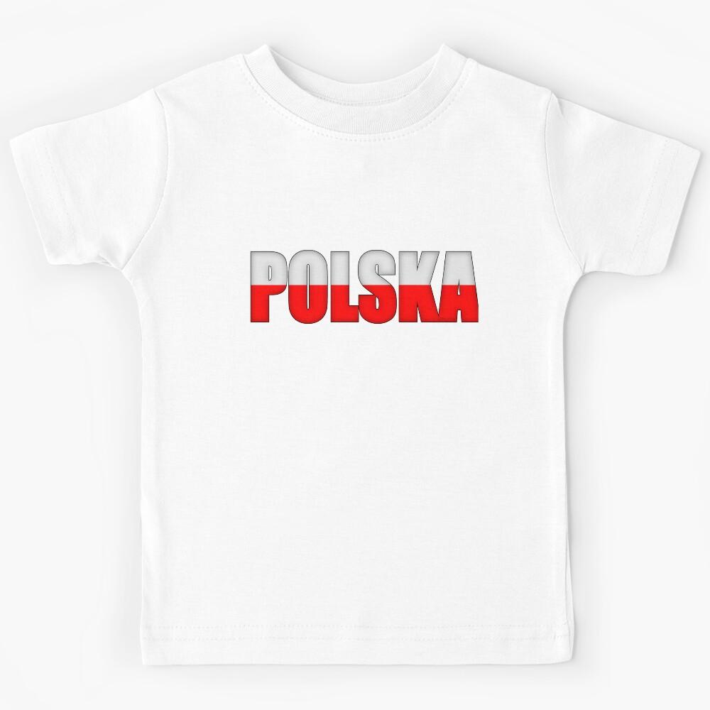 Poland Polska Flag Kids T-Shirt 130