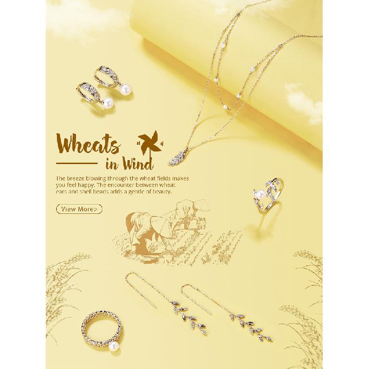 WOSTU Real 925 Sterling Silver Earrings Shining CZ Wheat Pearl Hoop Earrings Earrings For Women Friendship Jewelry CTE446