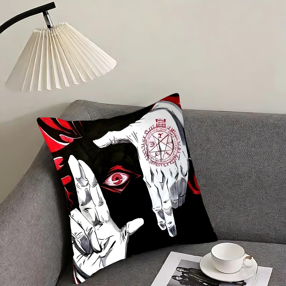 Anime hellsing ultimate Cushion Cover Reversible Plush Pillow Cover – For car, sofa, bedroom, perfect as a gift.