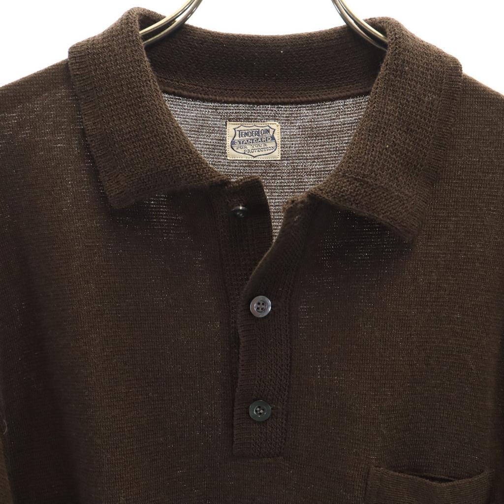 TENDERLOIN Made In Japan Long Sleeve Half Button Sweater L Brown Knit Men's Used
