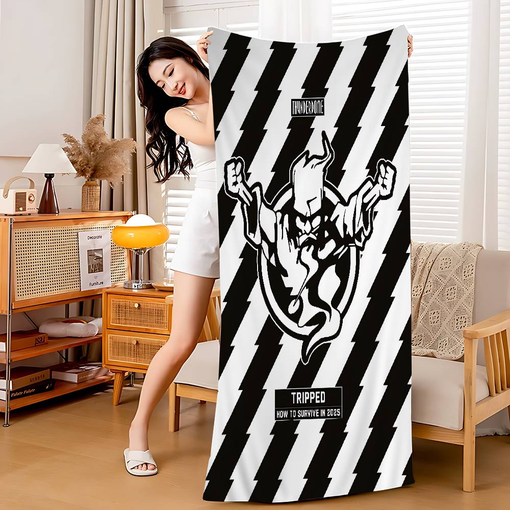 

T-Thunderdomes Logo Microfiber Beach Towel Absorbent Quick Dry Soft Yoga Swimming Resort Mountain Climbing Towel W30*H60(CM)
