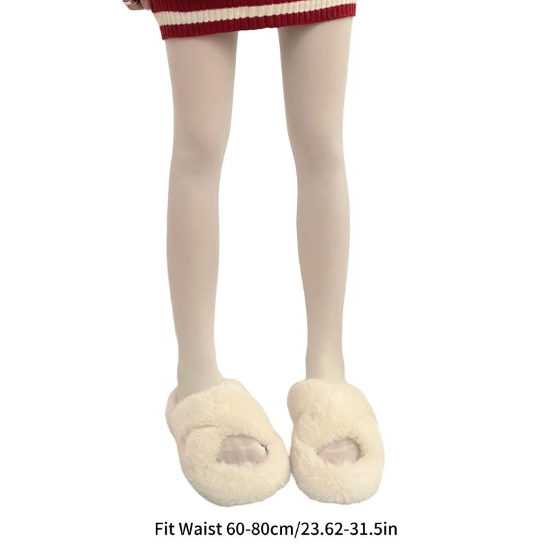 Run Resistant Solid Colored Semi Opaque Footed Tights High Waist Pantyhose Control Top Tights Halloween Cosplay Costume