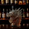 Caraffa in Vetro 300ml Bottiglia per Whisky Forma Testa di Lupo Alta Resistenza Vetro Borosilicato Vino Tappo Ermetico con Design
