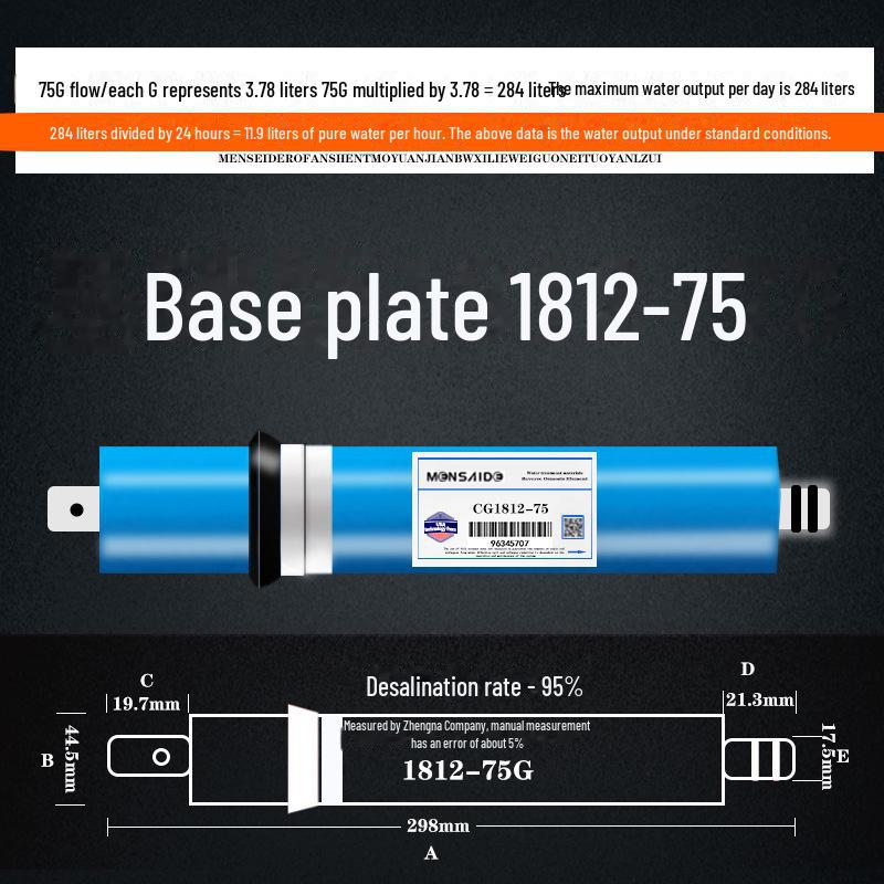 Hochentsalzungs-Umkehrosmosemembran 75/100/400/600G Universelles Wasserreiniger-Filterelement