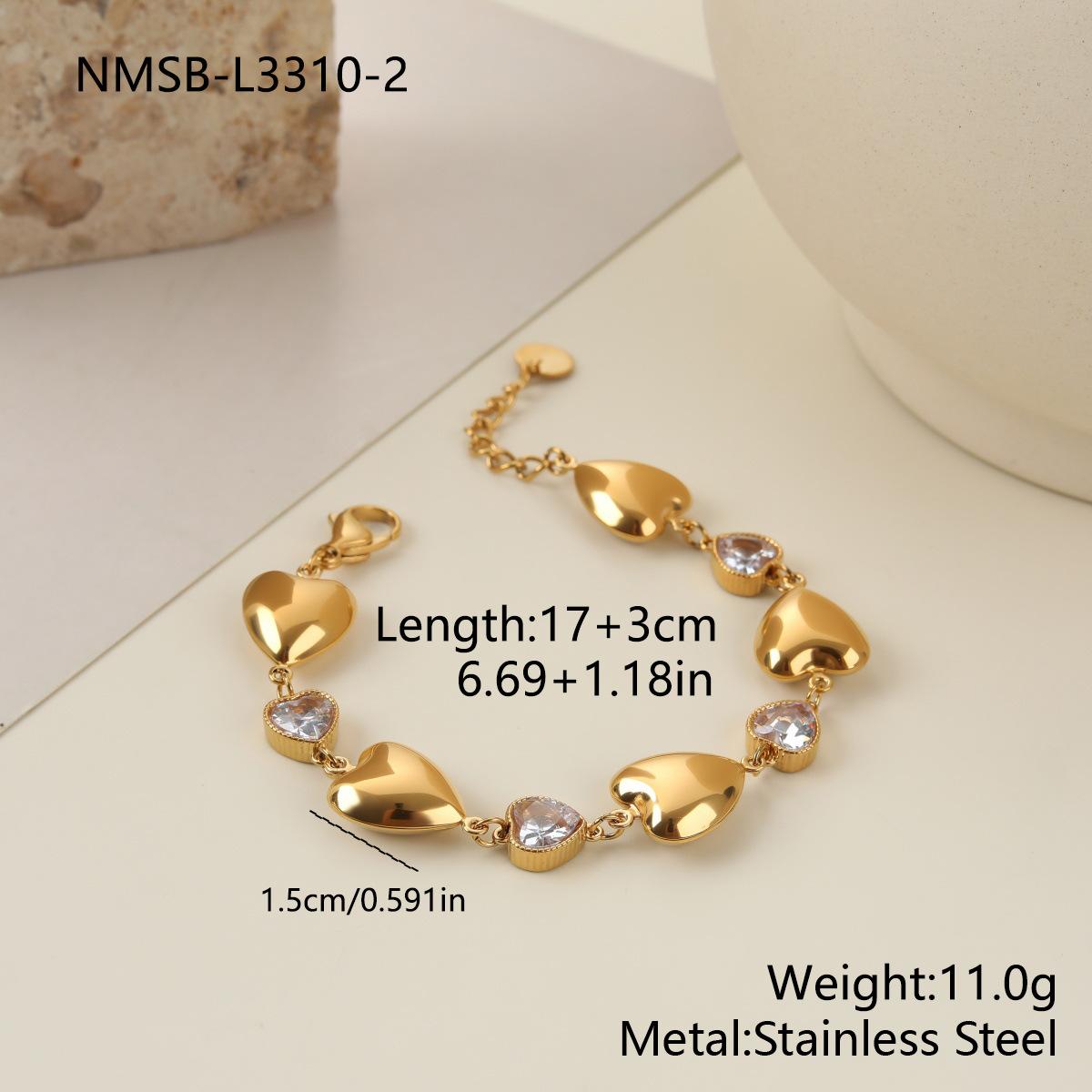 GEMCHIC Women s Stainless Steel Love Heart Star Zircon Bracelet Fashion Trendy Design Jewelry