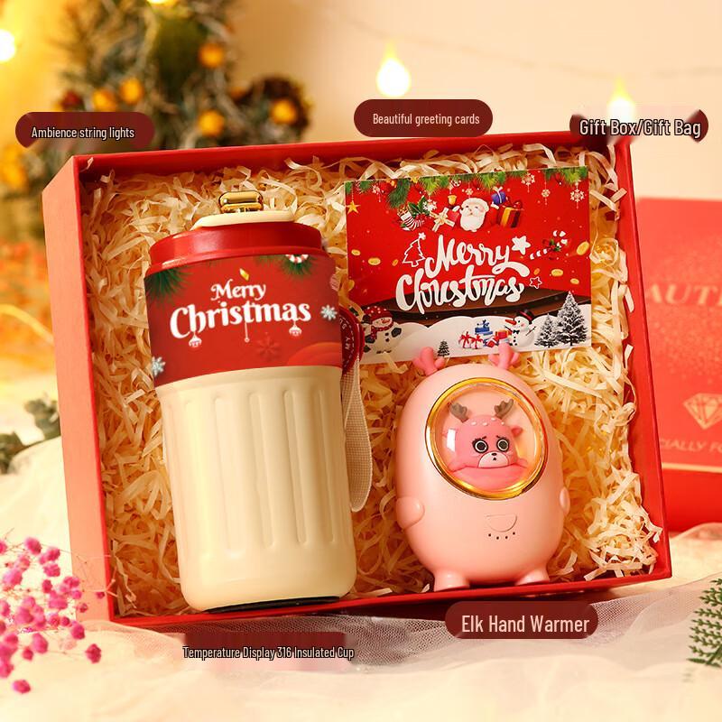 Christmas Gift Set with Digital Display Cup and Deer Hand Warmer Set-29