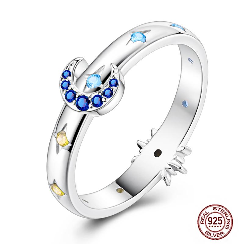 Anelli Nuziali Autentici in Zircone Arcobaleno per Donna100 Rame Cerchio Lucciola Margherita StellaLuna Cuore Rosa Anello Dito Gioielli