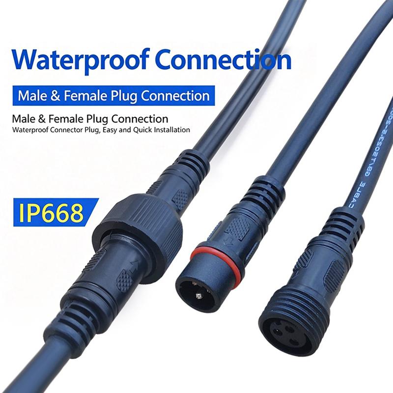 M12 IP67 Waterproof Cable Connector 2-8 Pin Male Female Plug With PVC Wire For Car Motorcycle LED Light Auto Accessories