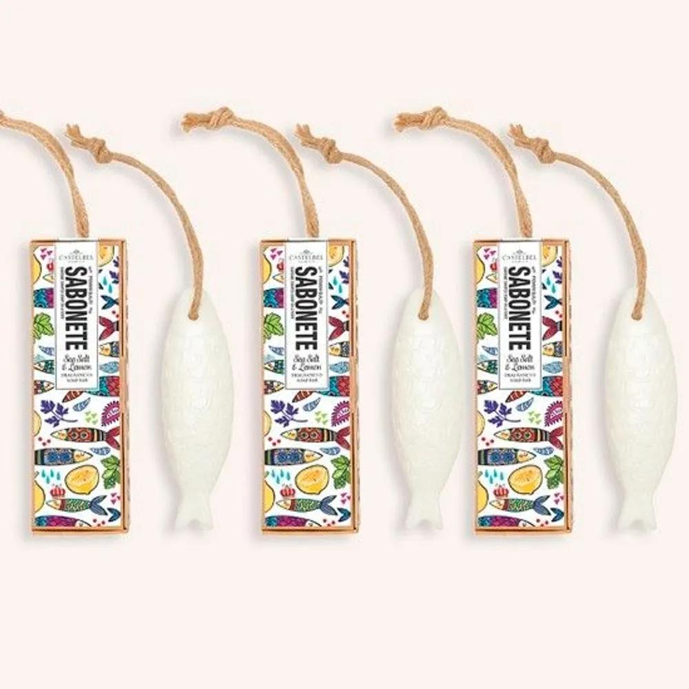 CASTELBEL Portugal Sardine Soap Original - Lemon & Sea Salt 3-Piece Set (85g * 3)