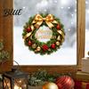 Christmas Window Clings Wreath Stickers Retro Santa Claus PVC Decals Waterproof Decorative Removable Film Static for Holiday Home Glass Doors