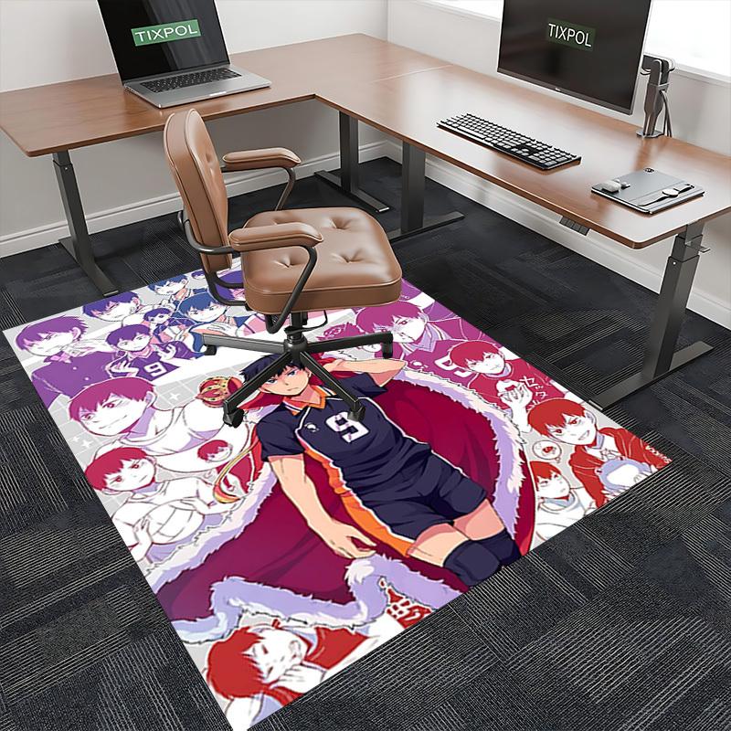 1pc Haikyuu!! Kageyama Tobio Anime Cartoon Design Office Chair Mat, Non-Slip Carpet for Home Decor, Suitable for All Seasons, Ideal Gift for Fans.I056