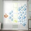 Carp Animal Fish Geometric Tulle Curtains For Living Room Sheer Curtain Bedroom Voile Decorative Window Treatments