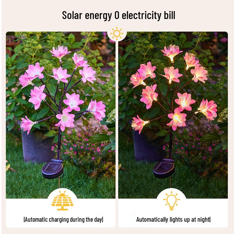Heixie Solar LED Camellia Flower Stake Light
