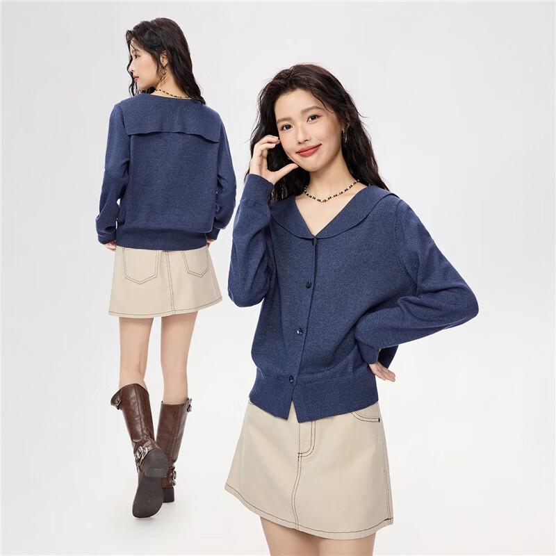 Giordano Women's Autumn/Winter Heathered Knit Cardigan Sweater