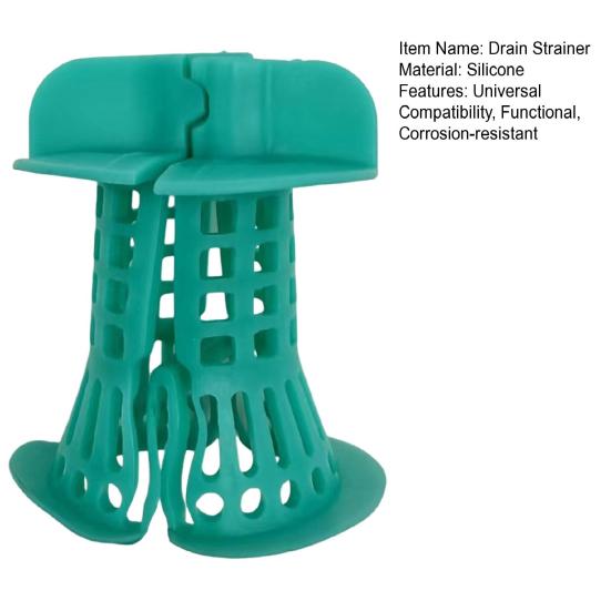 Bathroom Sink Drain Strainer Silicone Bathtub Hair Collector with Anti-Blocking Basket Sink Stopper for Home Bathroom Sink Floor Drain