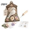 Cottage-Stil Zimmerdekoration 3D Stoff-Poke-Art-Set, DIY Vogel-Erinnerungs-Laterne, Florales Handgemachtes Blumenbastelset und Muster, Punch Needle Set für Erwachsene, Zuhause
