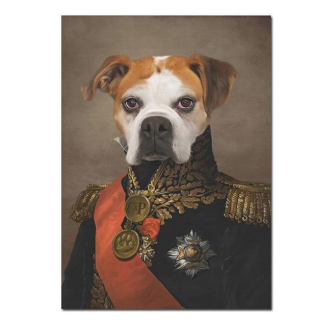 Abstract Vintage Dog Jazz Fashion Lady Canvas Painting Wall Art Pictures Posters and Prints for Living Bedroom Home Decoration No Frame