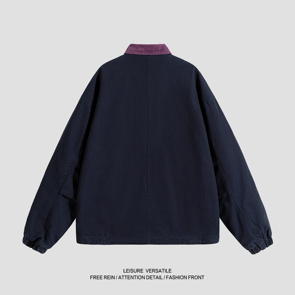 High-end Pure Cotton Jacket for Men's New Jacket American-style Washing Tool Lapel Men's Spring and Autumn Clothing