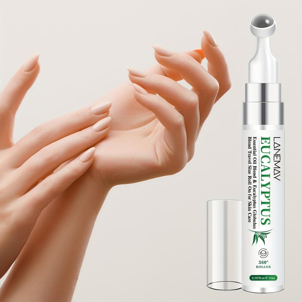 Eucalyptus Essential Oil Roller - Cleanses and Soothes Light Beige, Refreshing & Cooling Sensation - Perfect for Massage Blends