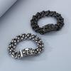 KALEN Punk Style Fine Jewelry Fashion Bracelets Stainless Steel Skull Links Bracelet for Men