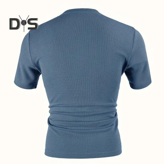 Tricou bărbați cu guler în V, mânecă scurtă, culoare solidă, Slim Fit, moale, respirabil, vară, casual, topuri, purtare zilnică