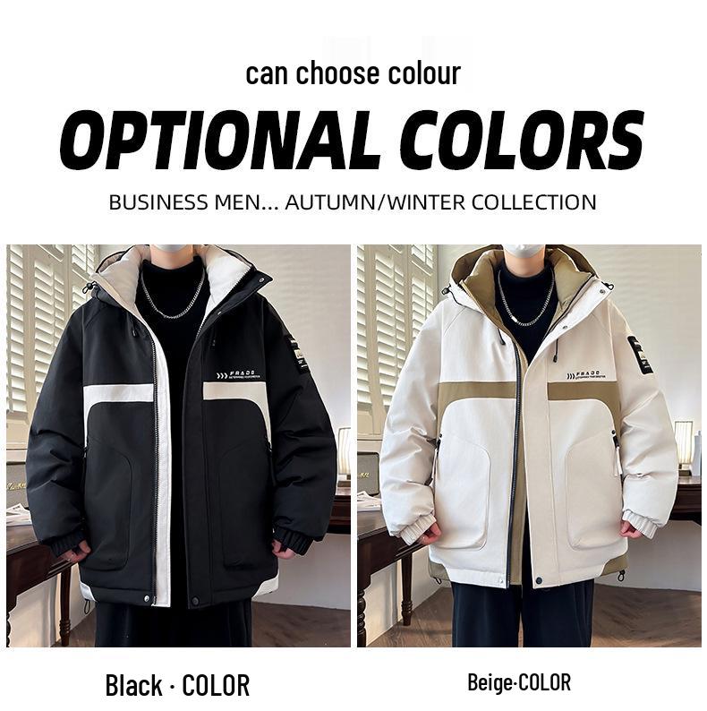 Men's Trendy Thick Winter Down Jacket for High School Students - Warm Mountaineering Coat