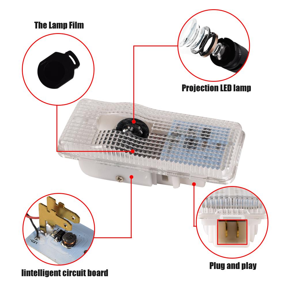 2026 Hot Car Sticker 2pcs LED Ghost Shadow Projector Car Door Light Custom Laser For Peugeot 407 2004 2005 2006 2007 2008-2012 F