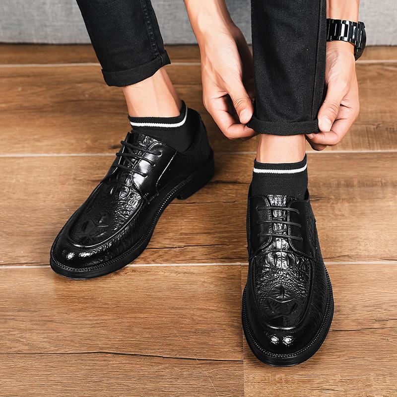 Herrenschuhe Mode Leder Freizeitschuhe Herren Sneaker Outdoor Wanderschuhe zum Schnüren Neu Rutschfest Abrieb Herren Businessschuhe